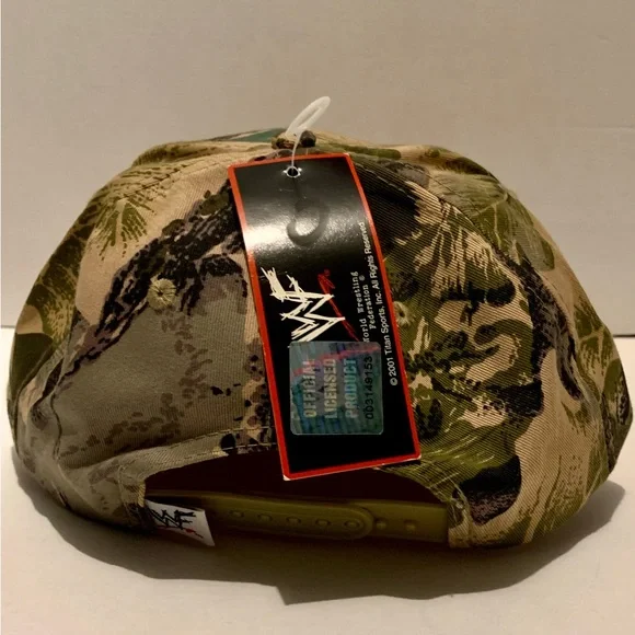 NWT Vintage 2001 WWF WWE Stone Cold Steve Austin Camouflage Snap Back Hat Titan - Picture 4 of 6